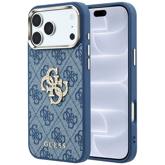 Capa Guess Hardcase 4G Big Strass Logo - iPhone 17 Pro / 18 Pro - Azul