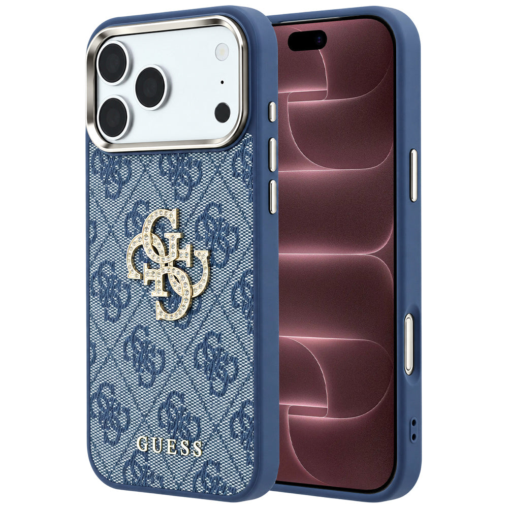 Capa Guess Hardcase 4G Big Strass Logo - iPhone 17 Pro Max / 18 Pro Max - Azul