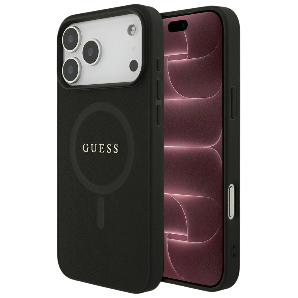 Capa Guess Saffiano MagSafe - iPhone 17 Pro Max / 18 Pro Max - Preto