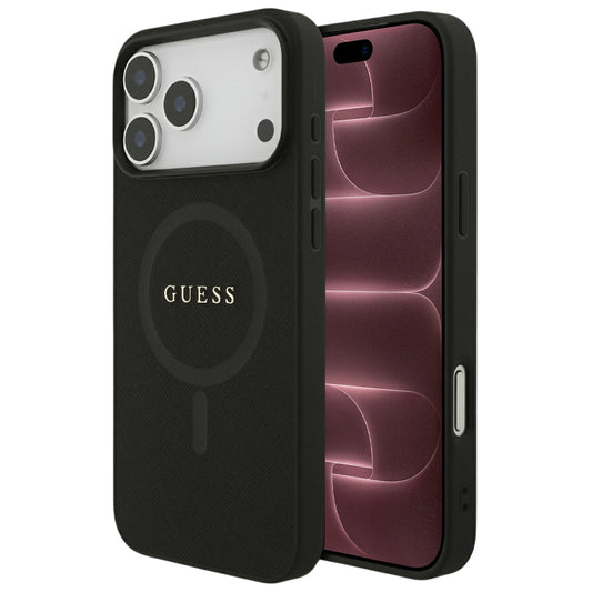 Capa Guess Saffiano MagSafe - iPhone 17 Pro Max / 18 Pro Max - Preto