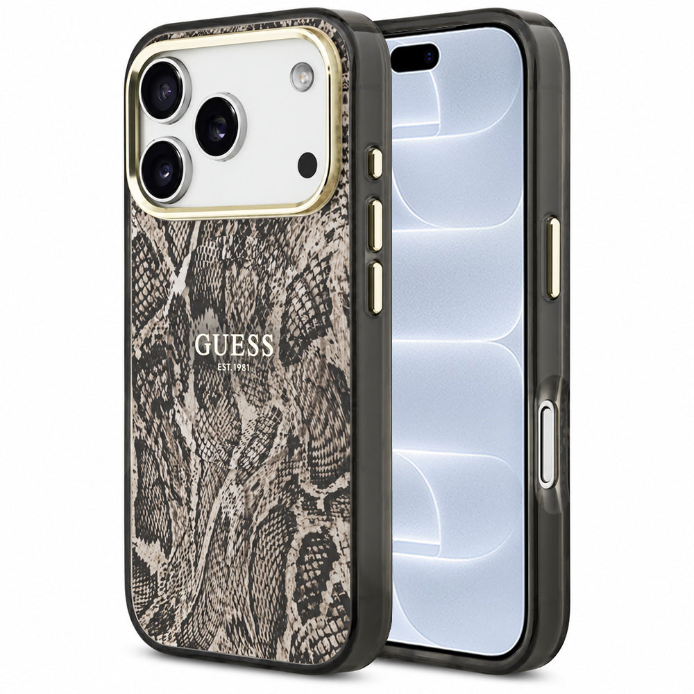 Capa Guess Python Pattern MagSafe - iPhone 17 Pro / 18 Pro - Castanho