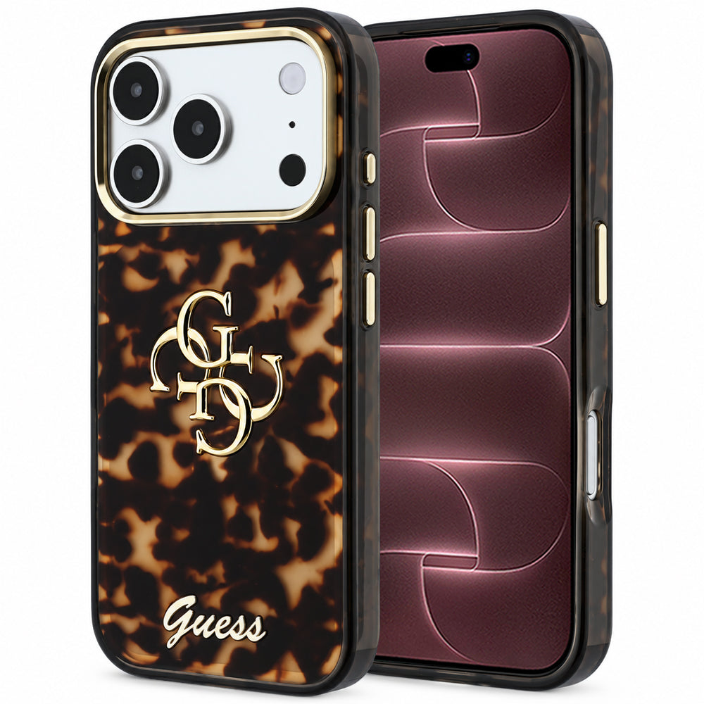 Capa Guess IML 4G Metal Script - iPhone 17 Pro Max / 18 Pro Max - Tartaruga