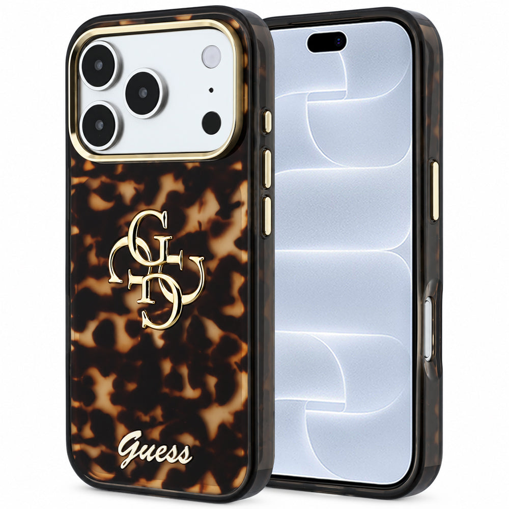 Capa Guess IML 4G Metal Script - iPhone 17 Pro / 18 Pro - Tartaruga