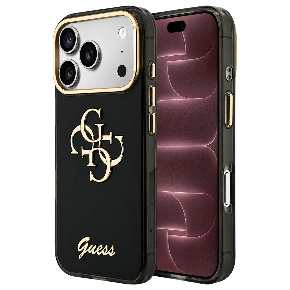Capa Guess IML 4G Metal Script - iPhone 17 Pro Max / 18 Pro Max - Preto