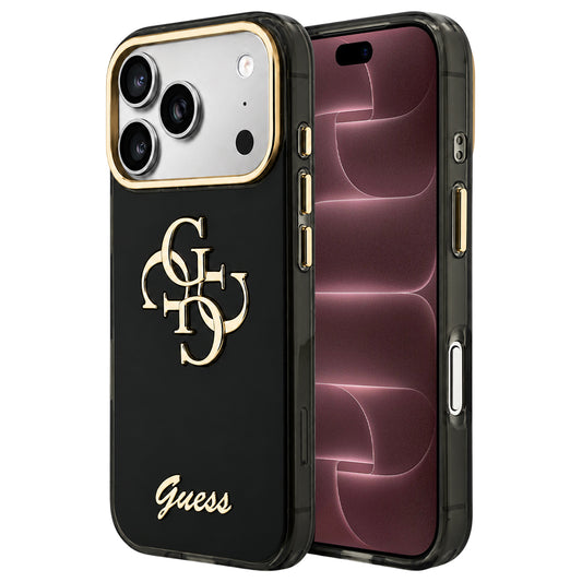 Capa Guess IML 4G Metal Script - iPhone 17 Pro Max / 18 Pro Max - Preto
