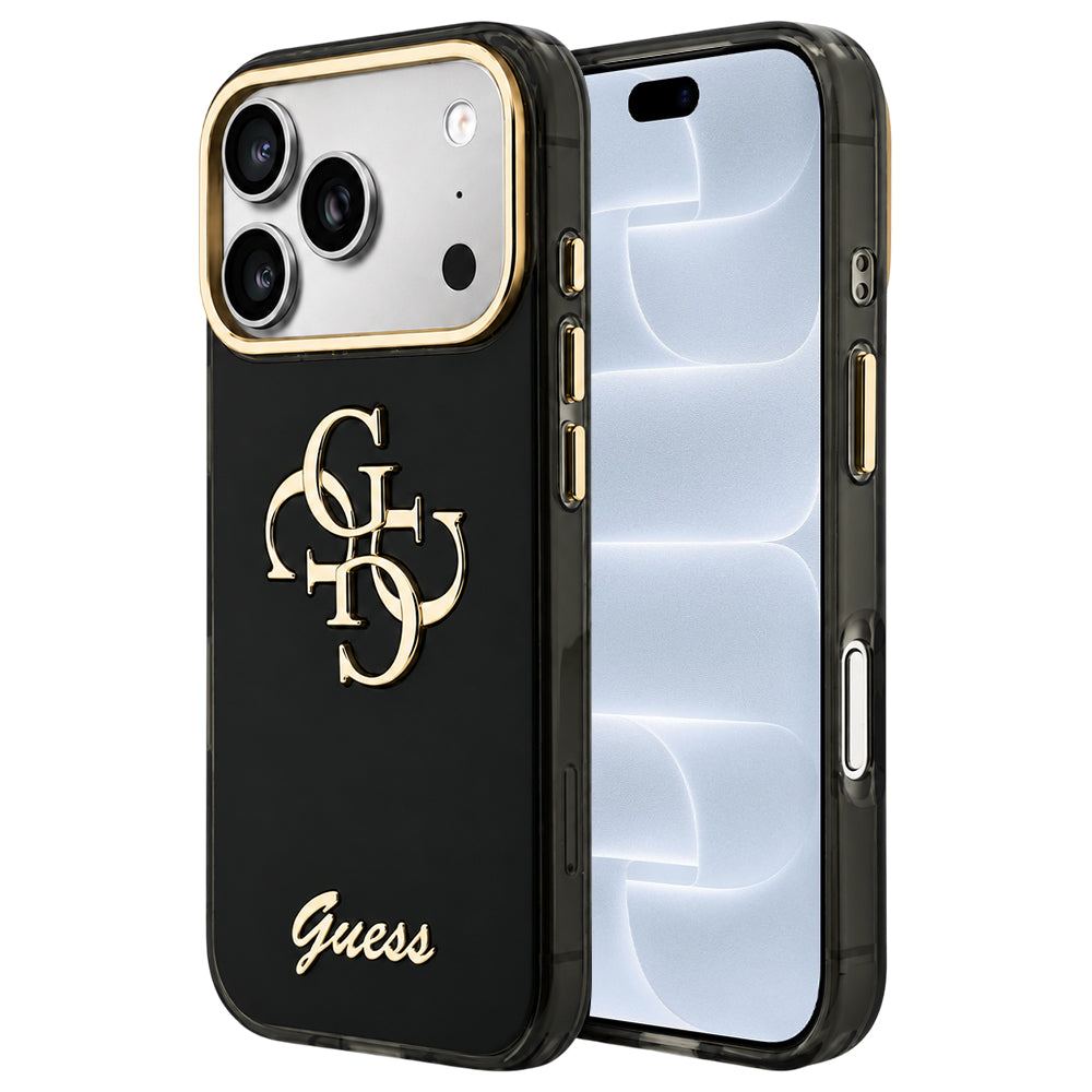 Capa Guess IML 4G Metal Script - iPhone 17 Pro / 18 Pro - Preto