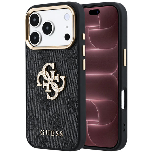 Capa Guess Hardcase 4G Big Strass Logo - iPhone 17 Pro Max / 18 Pro Max - Preto