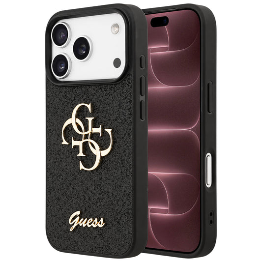 Capa Guess Fixed Glitter Big 4G - iPhone 17 Pro Max / 18 Pro Max - Preto