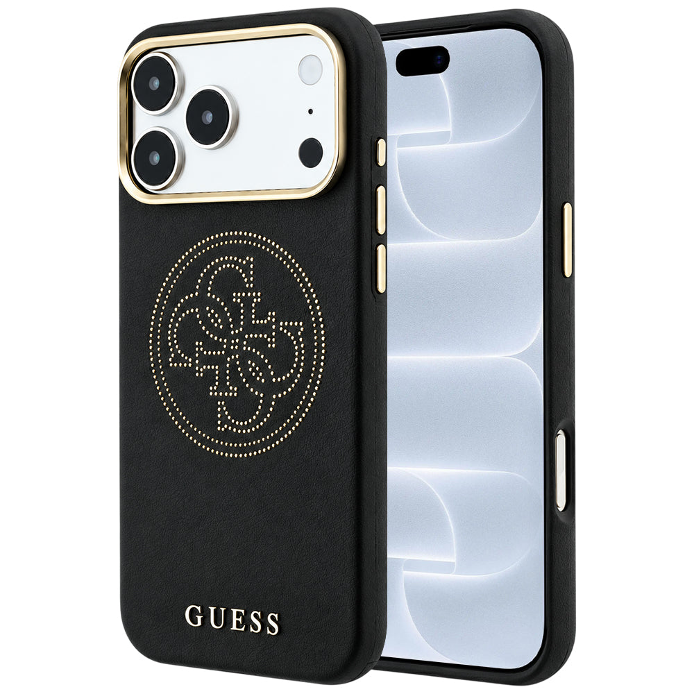 Capa Guess Leather Perforated 4G MagSafe - iPhone 17 Pro / 18 Pro - Preto