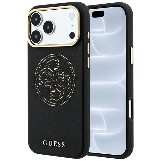 Capa Guess Leather Perforated 4G MagSafe - iPhone 17 Pro / 18 Pro - Preto