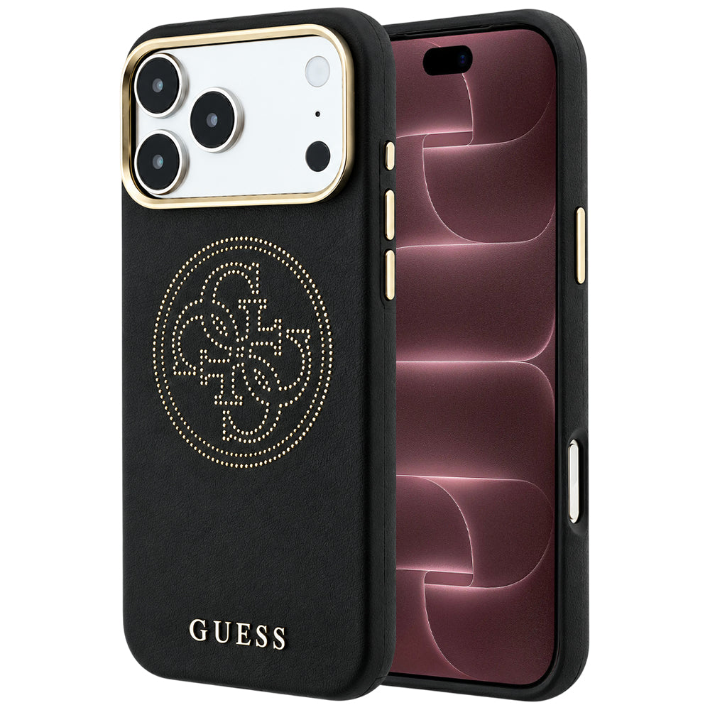 Capa Guess Leather Perforated 4G MagSafe - iPhone 17 Pro Max / 18 Pro Max - Preto
