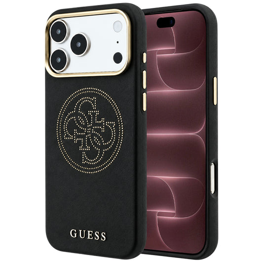 Capa Guess Leather Perforated 4G MagSafe - iPhone 17 Pro Max / 18 Pro Max - Preto