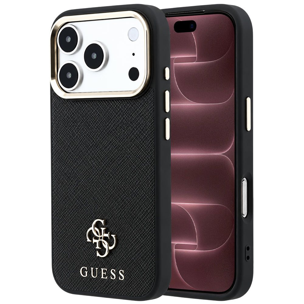 Capa Guess Saffiano Small 4G Classic MagSafe - iPhone 17 Pro Max / 18 Pro Max - Preto