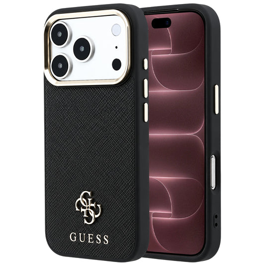 Capa Guess Saffiano Small 4G Classic MagSafe - iPhone 17 Pro Max / 18 Pro Max - Preto