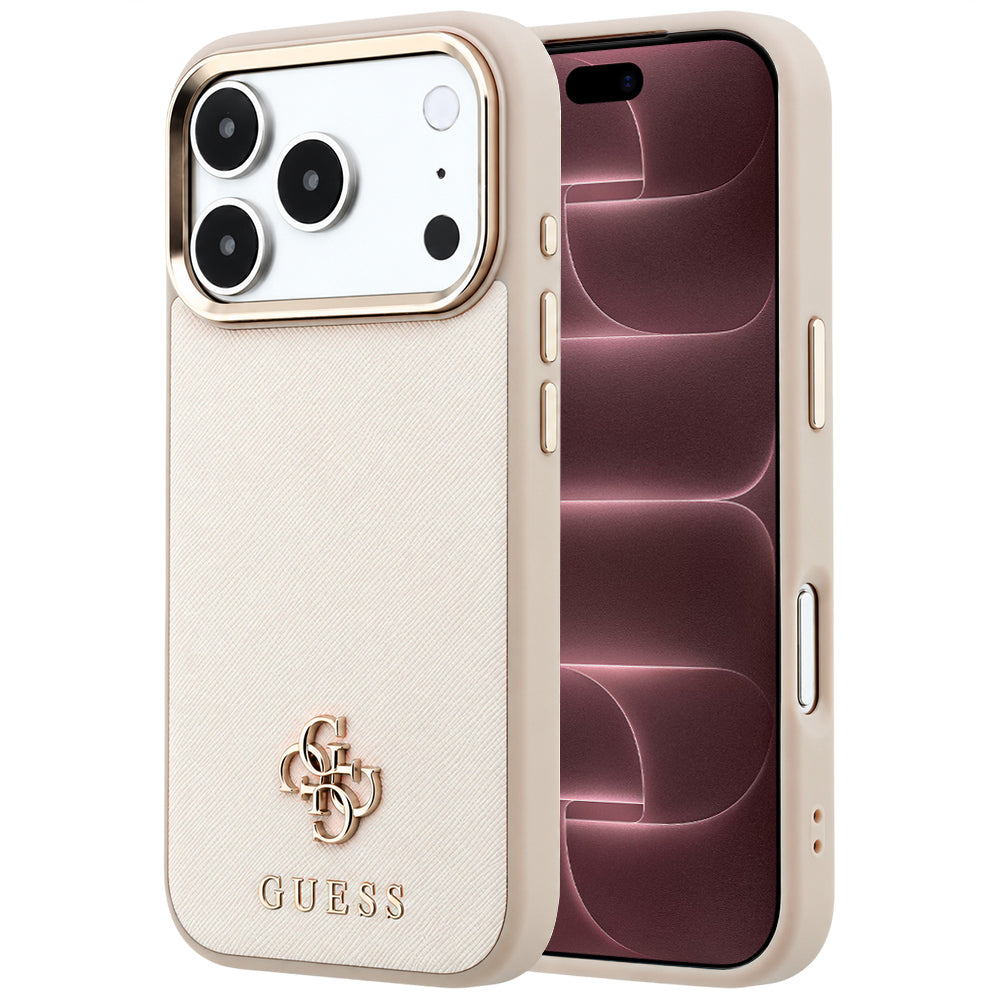 Capa Guess Saffiano Small 4G Classic MagSafe - iPhone 17 Pro Max / 18 Pro Max - Bege
