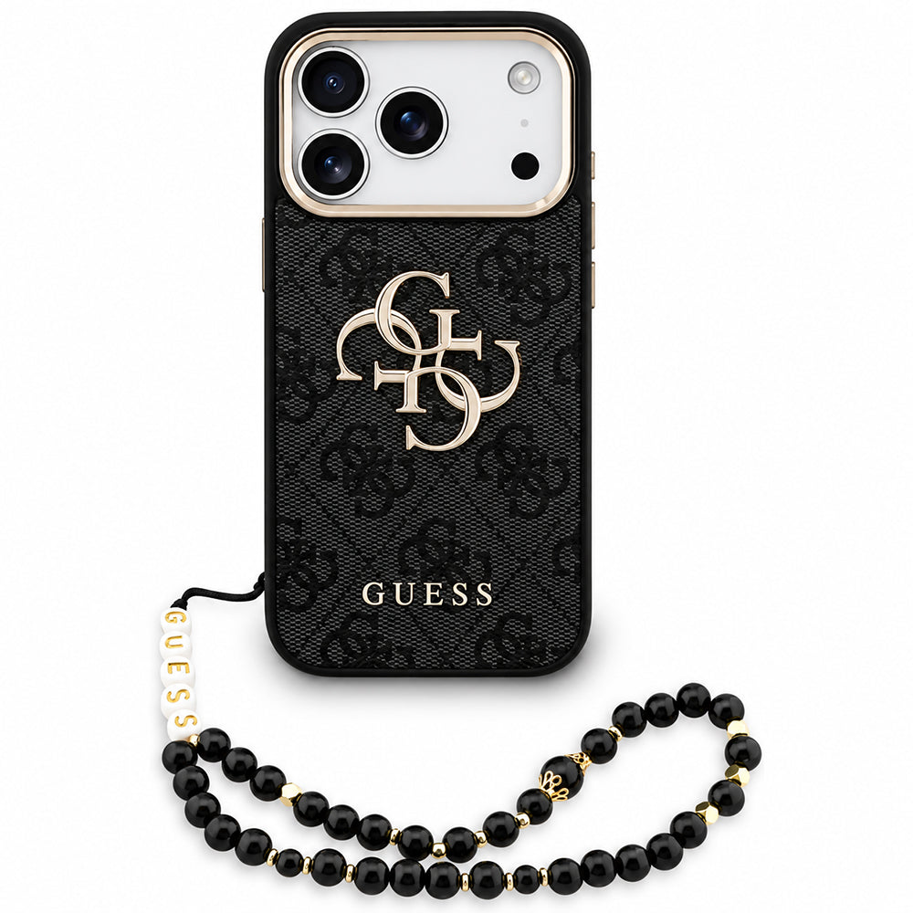Capa Guess Hardcase 4G Classic Logo with Strap - iPhone 17 Pro Max / 18 Pro Max - Preto