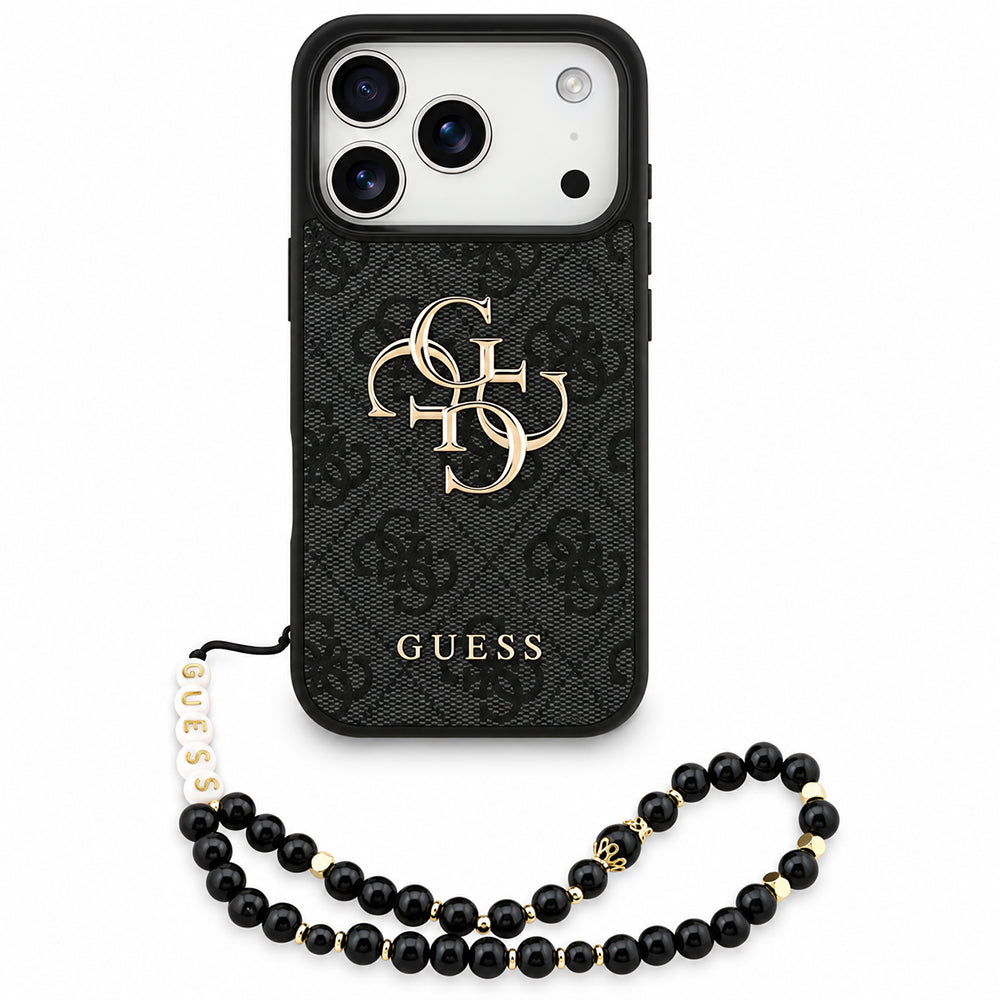 Capa Guess Hardcase 4G Classic Logo with Strap - iPhone 17 Pro Max / 18 Pro Max - Preto