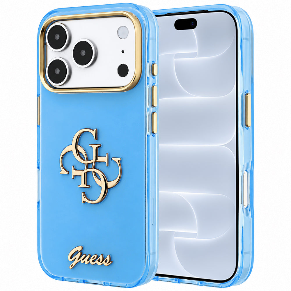 Capa Guess IML 4G Metal Script - iPhone 17 Pro / 18 Pro - Azul-claro