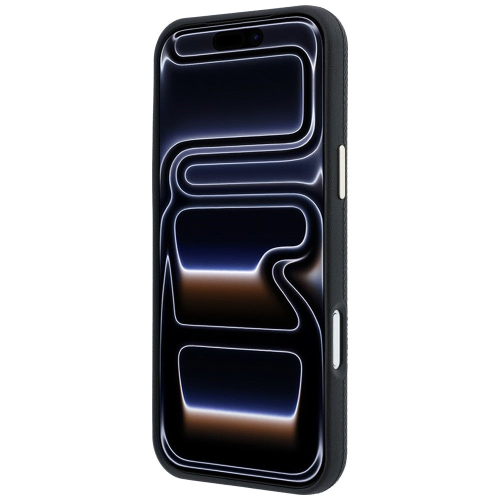Capa Guess Grained Leather Round Strass Logo MagSafe - iPhone 17 Pro Max / 18 Pro Max - Preto