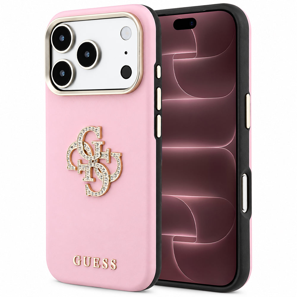 Capa Guess Smooth Big Strass Logo - iPhone 17 Pro Max / 18 Pro Max - Rosa