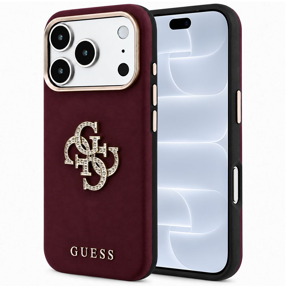 Capa Guess Smooth Big Strass Logo - iPhone 17 Pro / 18 Pro - Bordeaux