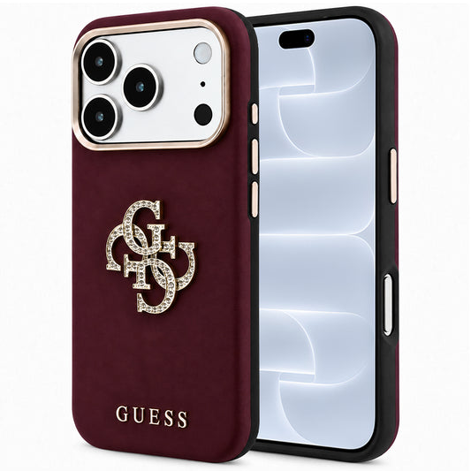 Capa Guess Smooth Big Strass Logo - iPhone 17 Pro / 18 Pro - Bordeaux