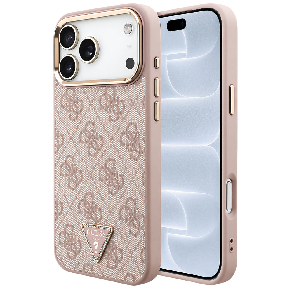Capa Guess Hardcase 4G Triangle Logo MagSafe - iPhone 17 Pro / 18 Pro - Rosa