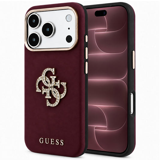 Capa Guess Smooth Big Strass Logo - iPhone 17 Pro Max / 18 Pro Max - Bordeaux