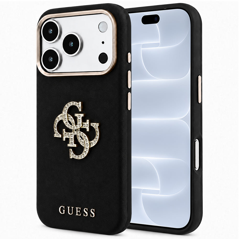 Capa Guess Smooth Big Strass Logo - iPhone 17 Pro / 18 Pro - Preto