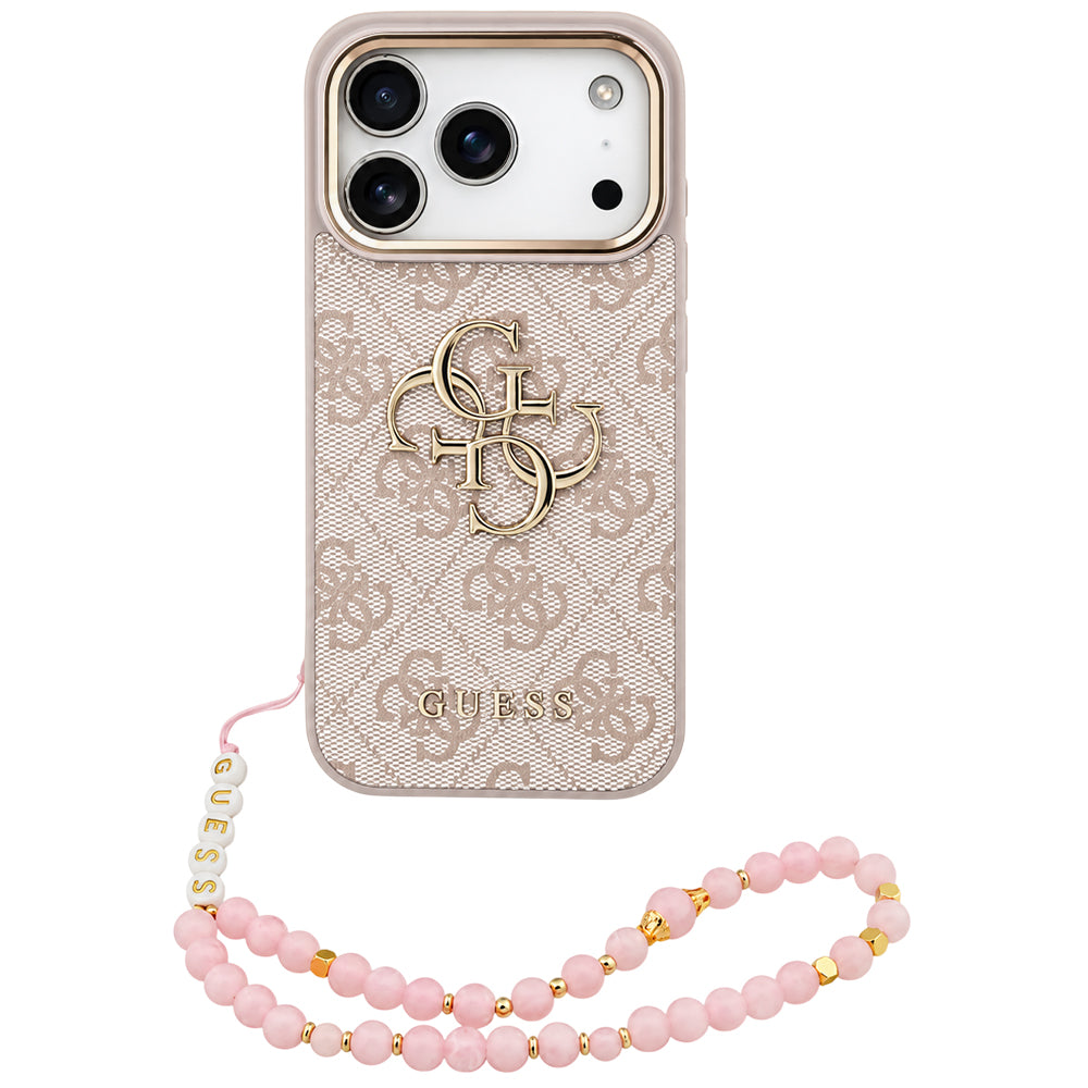 Capa Guess Hardcase 4G Classic Logo with Strap - iPhone 17 Pro Max / 18 Pro Max - Rosa