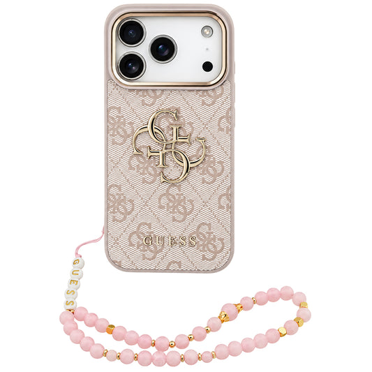 Capa Guess Hardcase 4G Classic Logo with Strap - iPhone 17 Pro Max / 18 Pro Max - Rosa