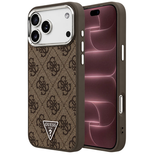 Capa Guess Hardcase 4G Triangle Logo MagSafe - iPhone 17 Pro Max / 18 Pro Max - Castanho