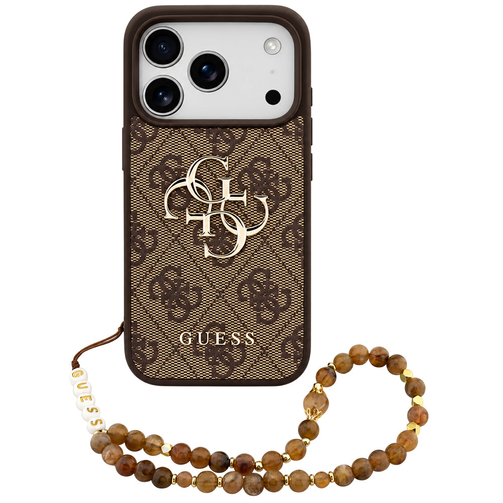 Capa Guess Hardcase 4G Classic Logo with Strap - iPhone 17 Pro / 18 Pro - Castanho