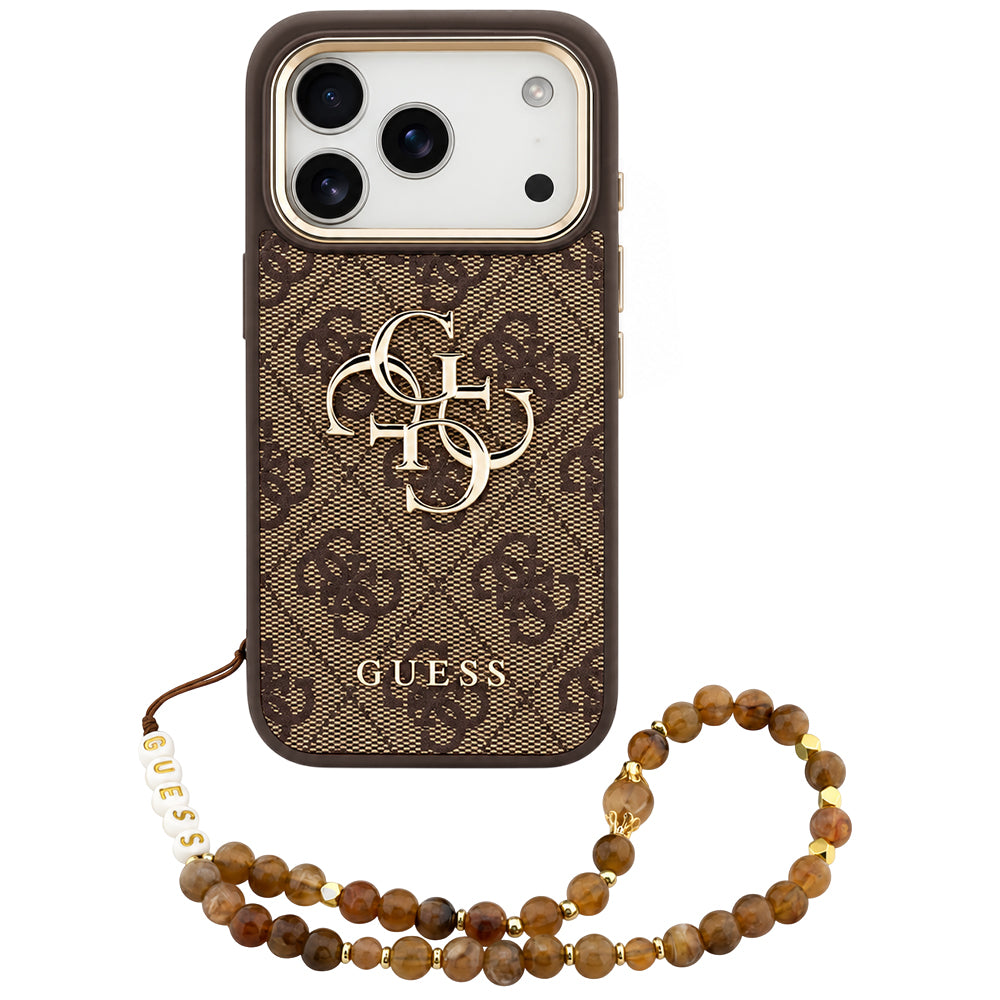 Capa Guess Hardcase 4G Classic Logo with Strap - iPhone 17 Pro Max / 18 Pro Max - Castanho