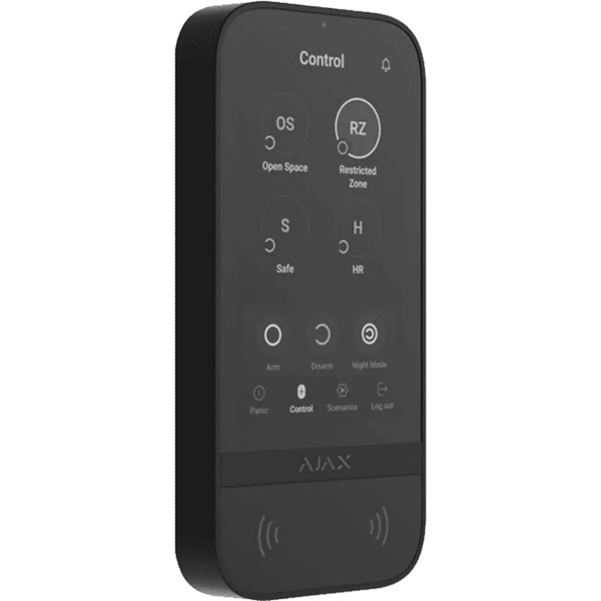 Teclado sem fios com ecrã tátil e leitor RFID para controlar um sistema Ajax - preto