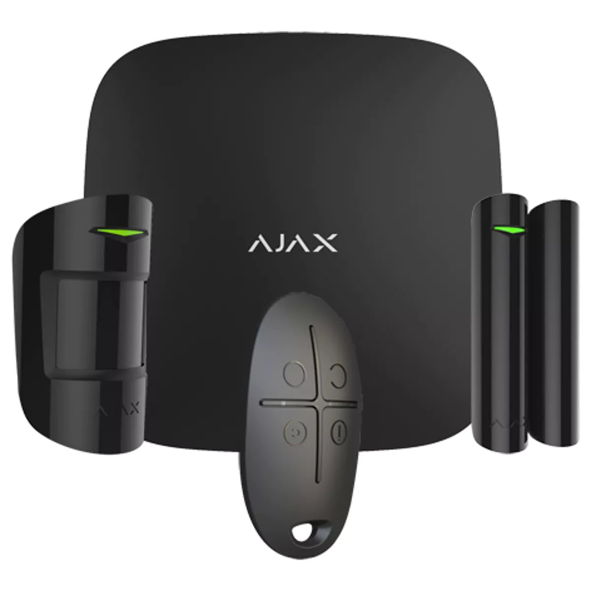 Ajax Hub KIT-B - Kit de alarme anti-intrusão profissional c/ comunicação sem fios - Preto