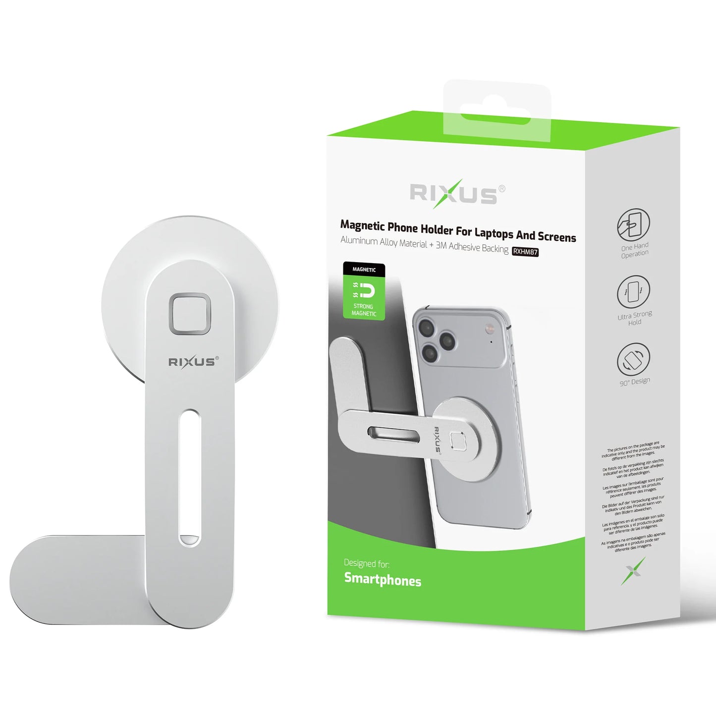Rixus RXHM87 Magnetic Phone Holder For Laptops And Screens