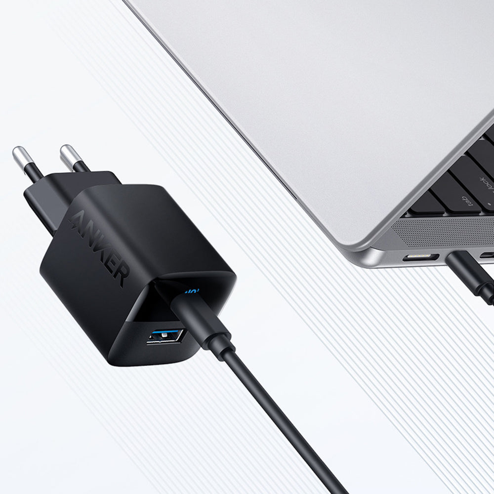 Anker 323 - Carregador de Parede USB-C + USB-A 33W, Carregamento Rápido - Preto