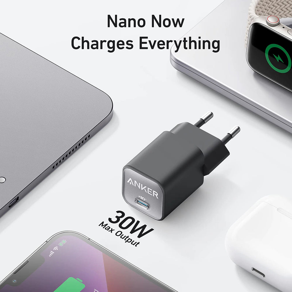 Anker 511 Nano 3 - Carregador de Parede GaN USB-C 30W - Branco