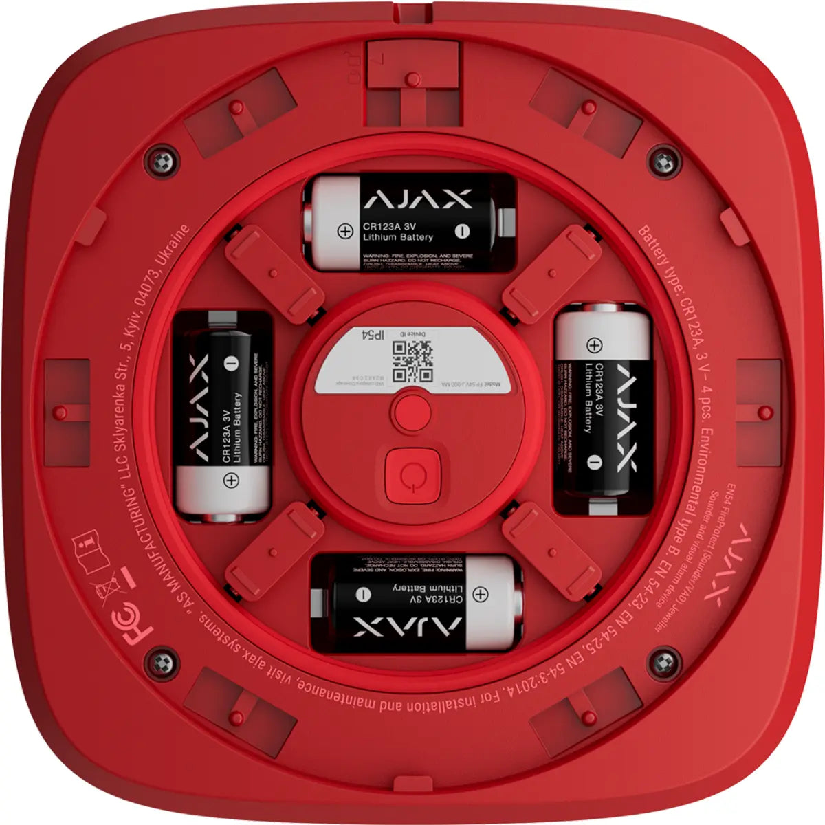 Sirene sem fios com alarme sonoro e visual - IP54 Vermelho
