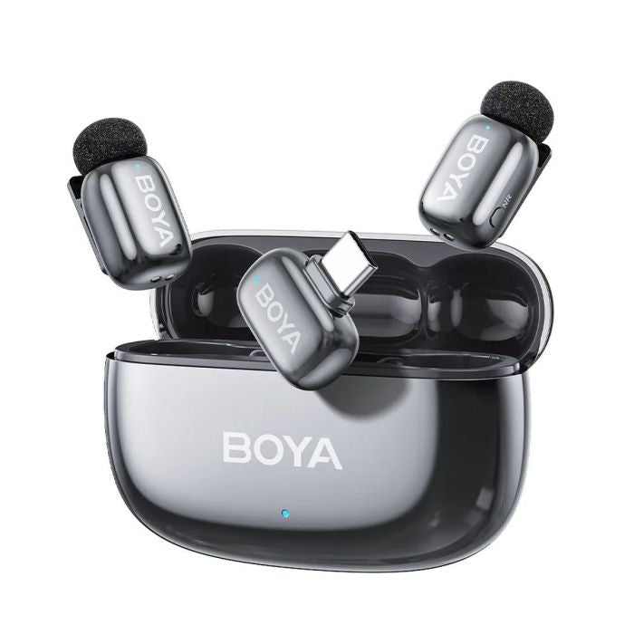 Microfones sem fio BOYA mini 2-02 2,4 GHz USB-C Space Gray