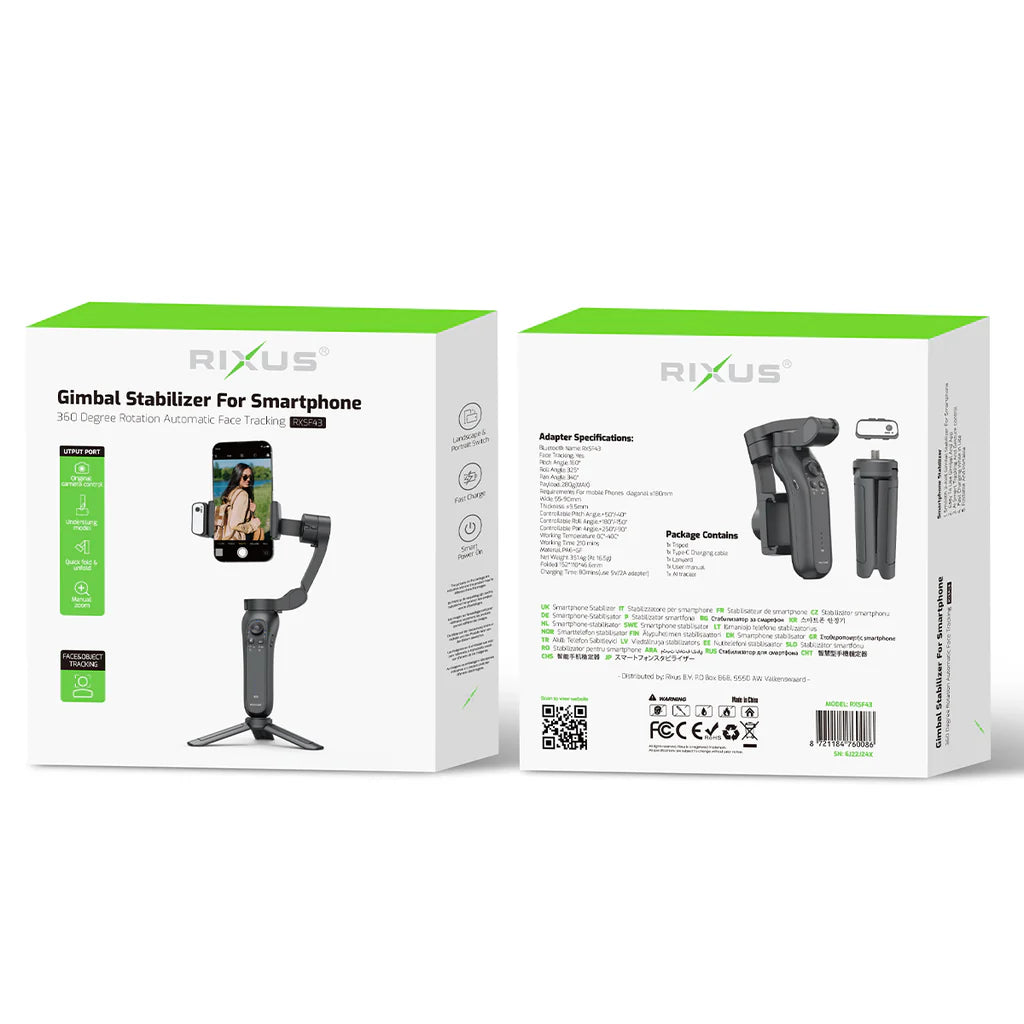 Rixus RXSF43A Smooth Steady Face AI Tracking