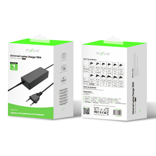 Rixus RXLC20 90W Carregador Universal para Laptop com 12 Conectores Preto